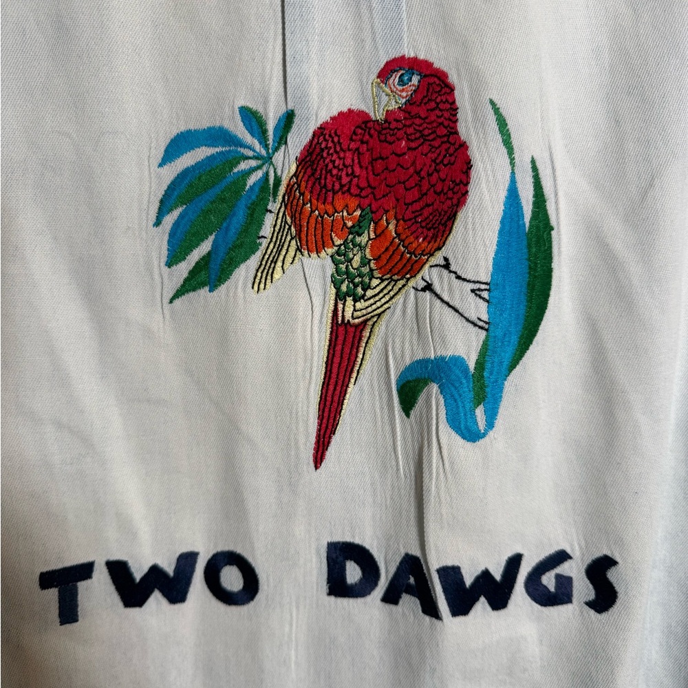 Vintage Siegfried Embroidered Denim Custom Parrot‎ Back Graphic 90s Tropical XLT - Picture 4 of 8